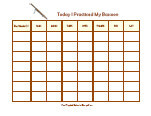 instrument practice chart